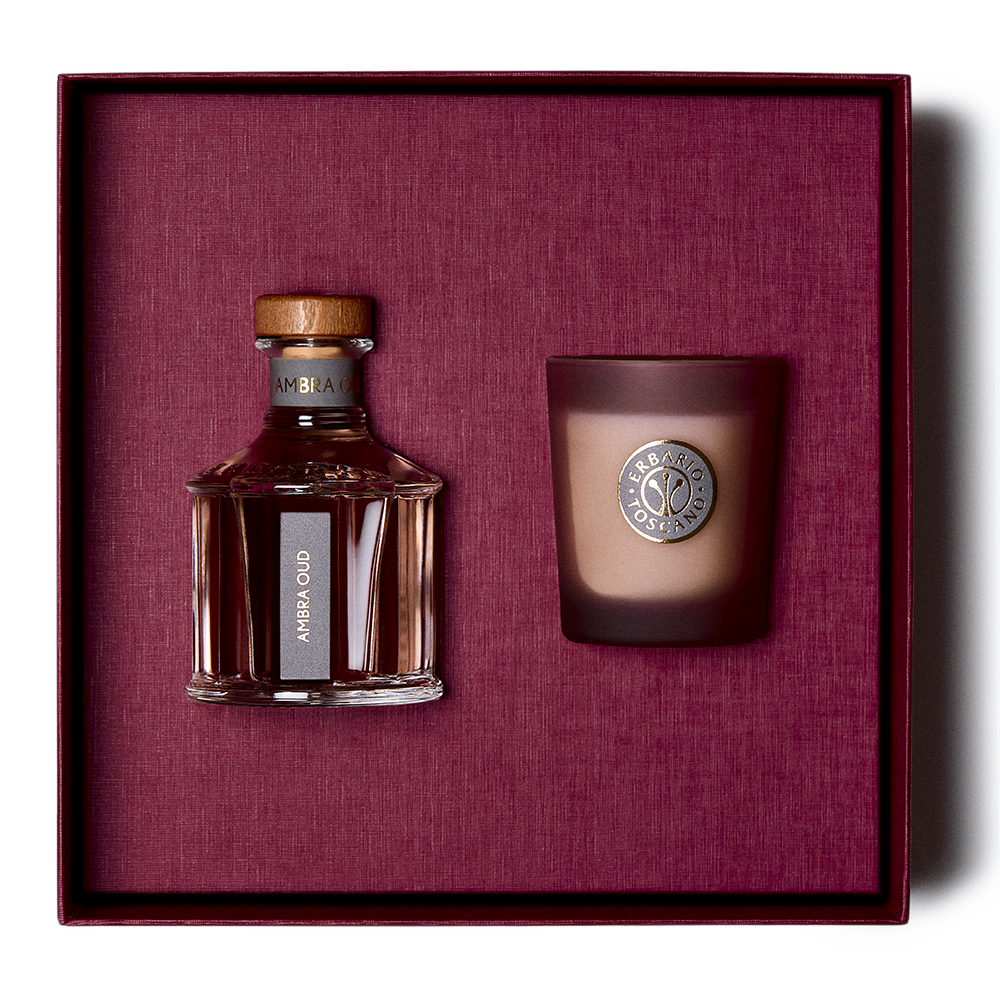 AMBRA OUD Home Fragrance Gift Set - 100ml Reed Diffuser + Candle - Erb ...