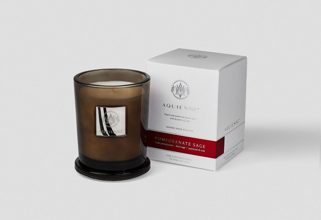 POMEGRANATE SAGE 10oz Candle by Aquiesse