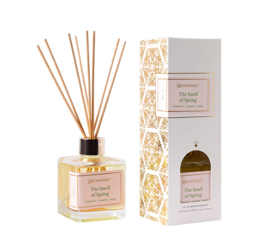 SMELL OF SPRING Aromatique Reed Diffuser Gift Set Square Glass Vessel