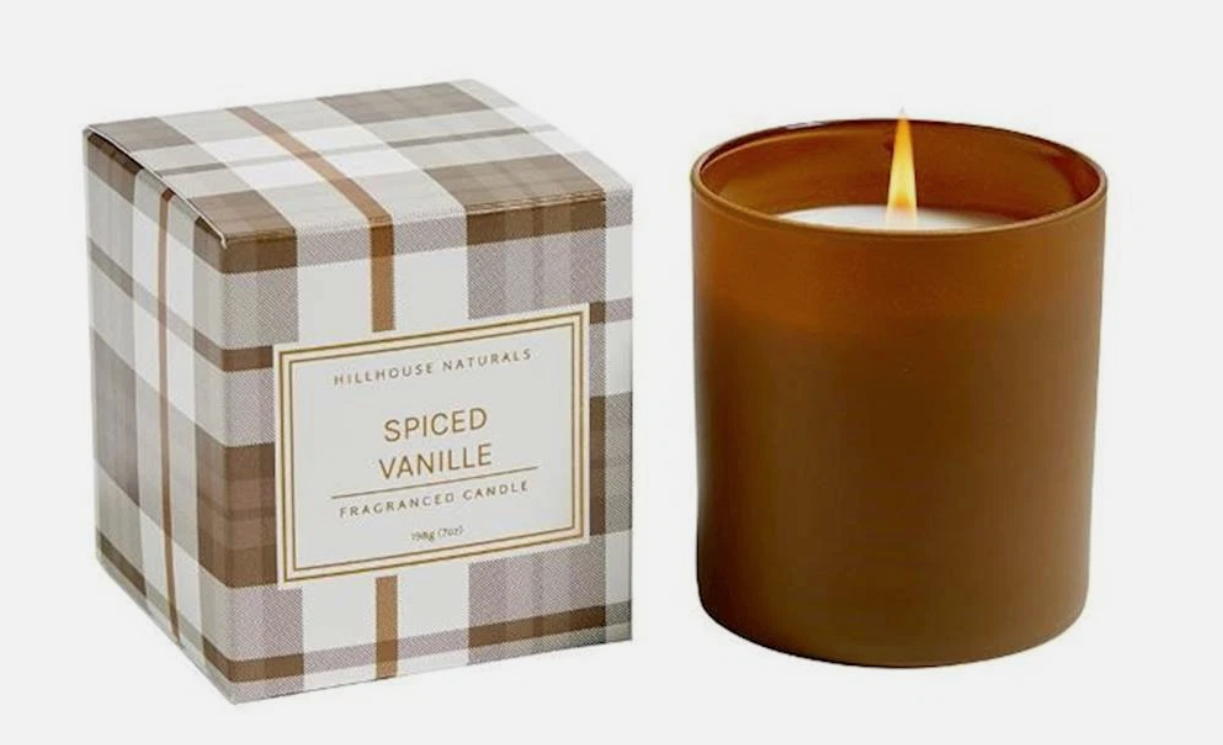 SPICED VANILLE Hillhouse Naturals Brown Glass 7 oz Scented Jar Candle
