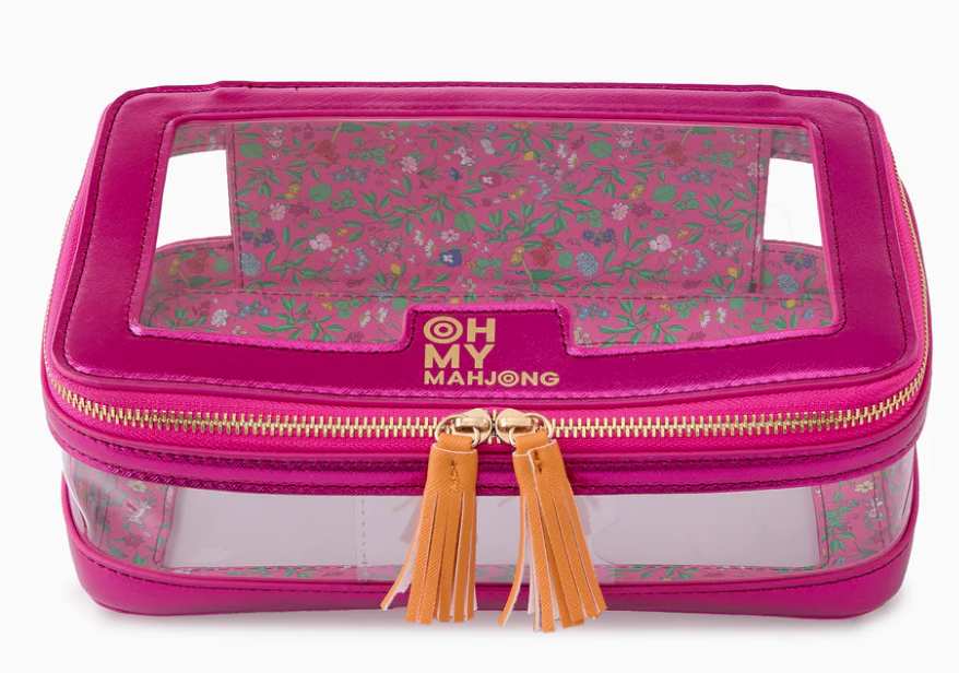 Metallic Pink Tile Storage Bag - Oh My Mahjong
