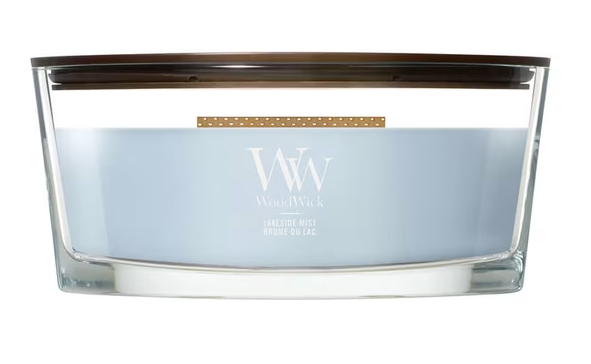 LAKESIDE MIST Ellipse HearthWick Flame Scented Candle by WoodWick