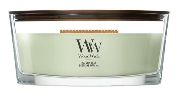 MATCHA ZEST Ellipse HearthWick Flame Scented Candle by WoodWick