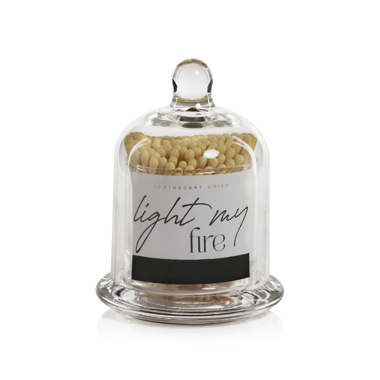 Zodax Apothecary Guild Light My Fire 3 in Matches with Glass Dome, 150 Pack - Yellow Tip