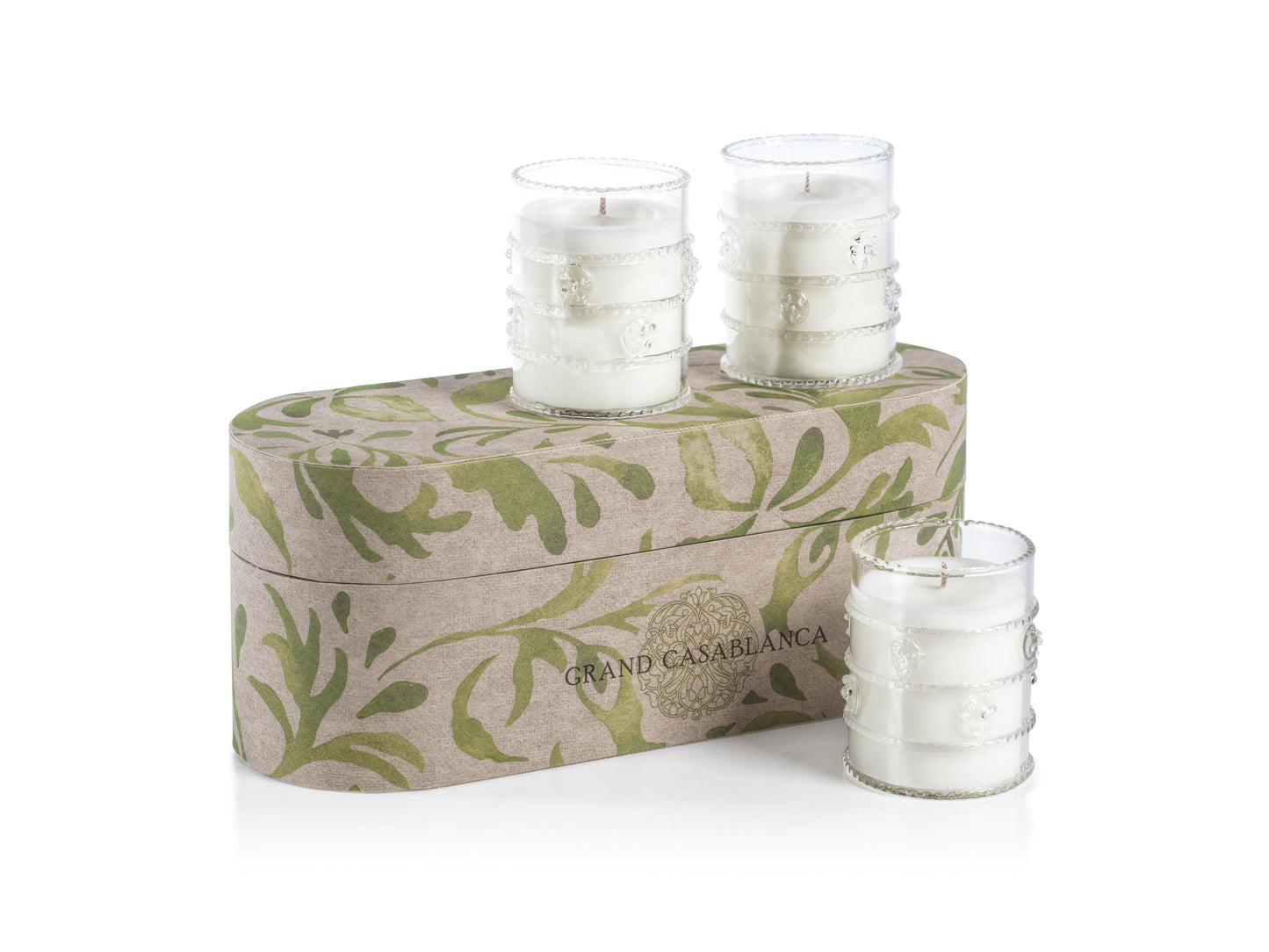 WATER LOTUS Zodax Grand Casablanca Scented Candle Trio - Gift Boxed