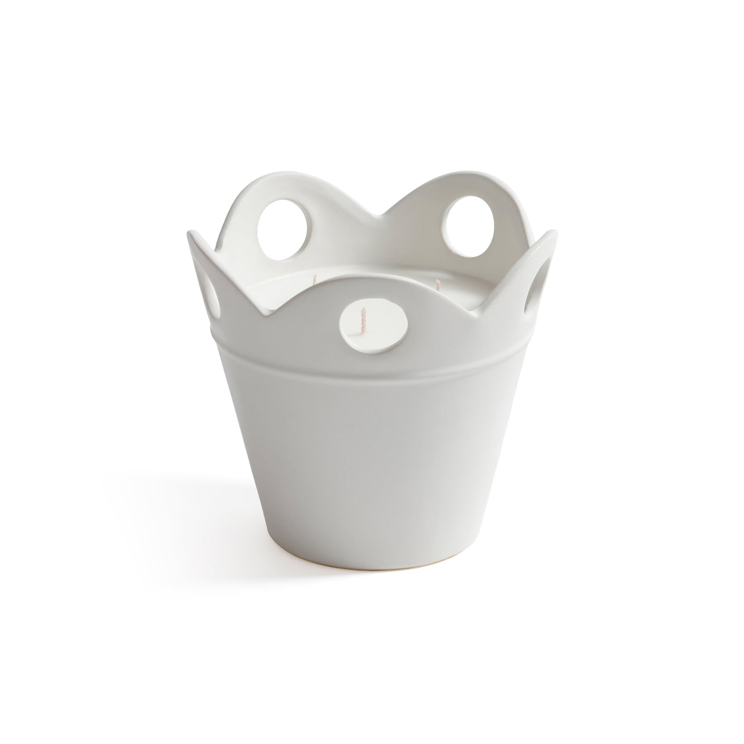 Citronella Citrus Blend Zodax 23 oz White Flower Pot Candle