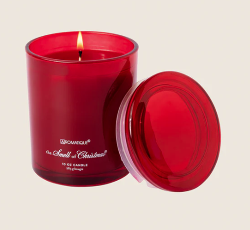 SMELL OF CHRISTMAS Aromatique Foundry 10oz Tinted Glass Scented Jar Candle