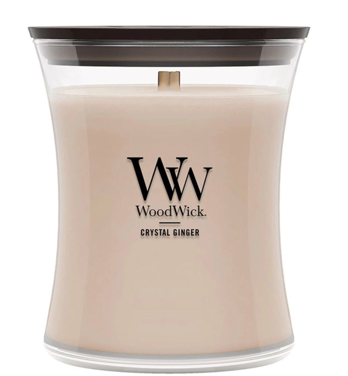 CRYSTAL GINGER WoodWick 10oz Jar Candle Burns 100 Hours