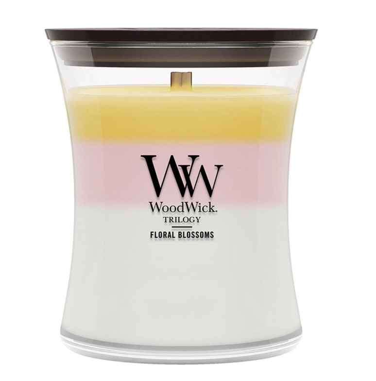 FLORAL BLOSSOMS WoodWick 10oz Jar Candle Burns 100 Hours - 3 in One