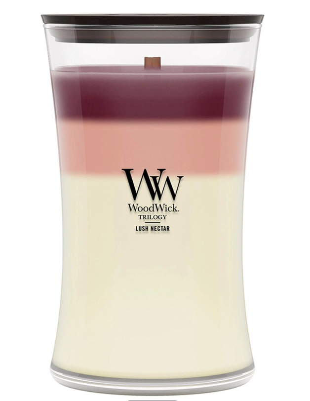 LUSH NECTAR WoodWick 22oz Jar Candle Burns 180 Hours - 3 in One