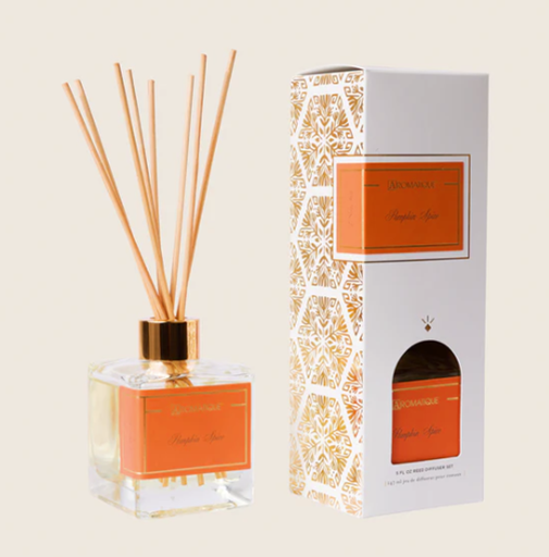 PUMPKIN SPICE Aromatique 2025 Holiday 5oz Reed Diffuser Gift Set
