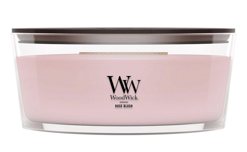 ROSE BLUSH Ellipse HearthWick Flame Scented Candle by WoodWick