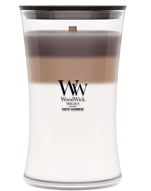 SHEER CASHMERE WoodWick 22oz Jar Candle Burns 180 Hours - 3 in One