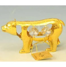 BEAR Gold Crystal Ornament