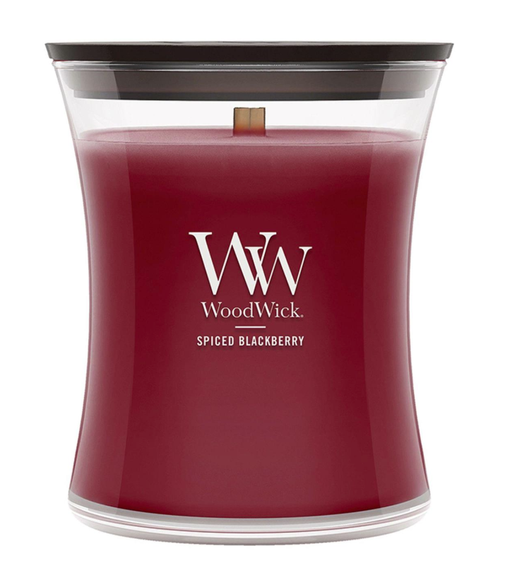 SPICED BLACKBERRY WoodWick 10oz  Jar Candle Burns 100 Hours