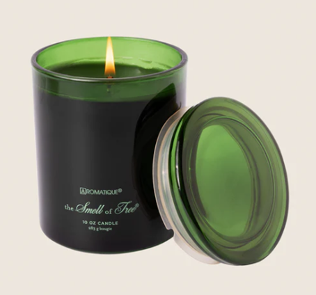 SMELL OF THE TREE Aromatique Foundry 10oz Tinted Glass Scented Jar Candle