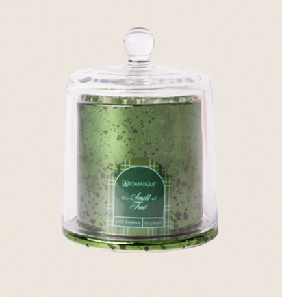 SMELL OF THE TREE Aromatique Plaid Cloche Glass 5 oz Scented Jar Candle