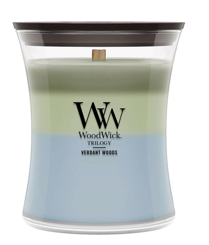 VERDANT WOODS WoodWick 10oz Jar Candle Burns 100 Hours - 3 in One