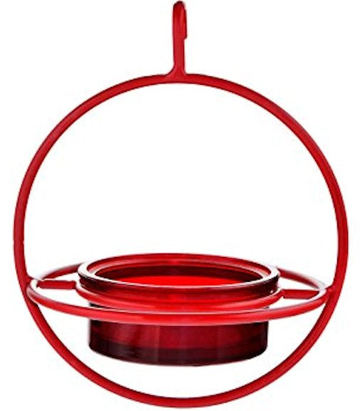 Couronne Red Bird Feeder with Perch - 7 Inch Hanging Sphere - Gift Boxed