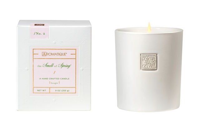 SMELL OF SPRING Aromatique Boxed 9 oz White Ceramic Scented Jar Candle