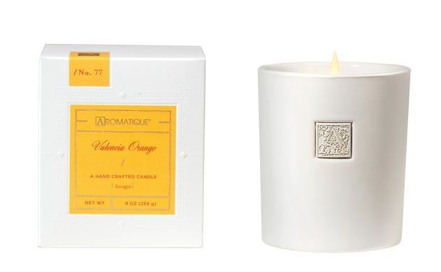 VALENCIA ORANGE Aromatique Boxed 9 oz White Ceramic Scented Jar Candle