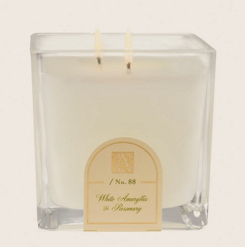 WHITE AMARYLLIS Aromatique Cube 12 oz Glass Scented Jar Candle