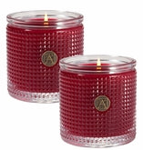 SMELL OF CHRISTMAS - SET of 2 Aromatique Textured Glass Scented Jar Candle