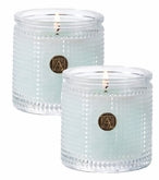 COTTON GINSENG - SET of 2 Aromatique Textured Glass Scented Jar Candle