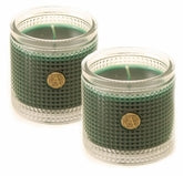 SMELL OF GARDENIA - SET of 2 Aromatique Textured Glass Scented Jar Candle