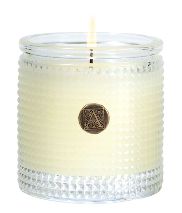 ORANGE and EVERGREEN Aromatique Textured Glass Scented Jar Candle