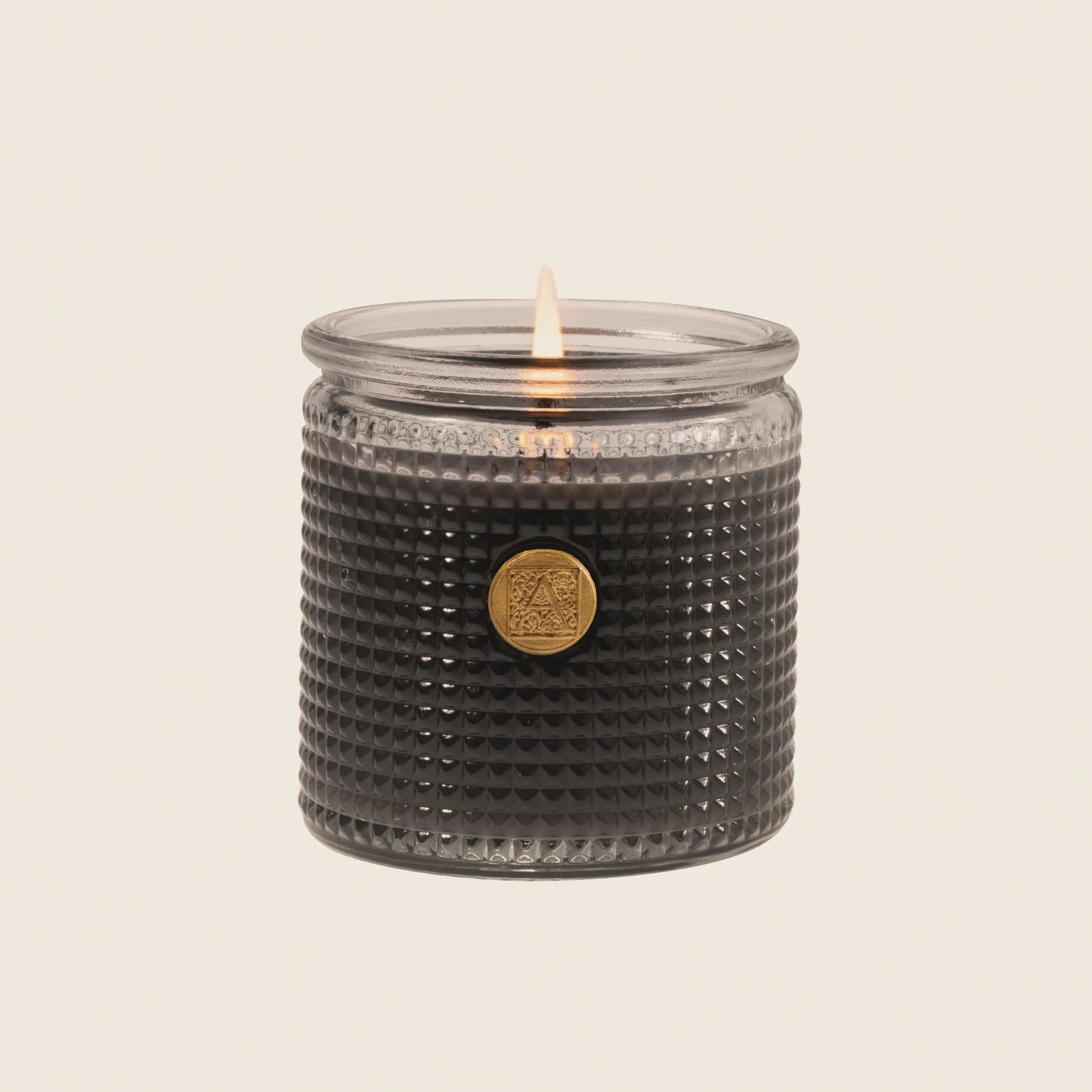 SMOKED VANILLA and SANTAL Aromatique Textured Glass 6 oz Scented Jar Candle