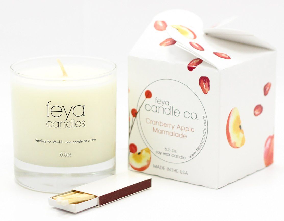 CRANBERRY APPLE MARKALADE Feya 6.5 Ounce Soy Wax Scented Jar Candle