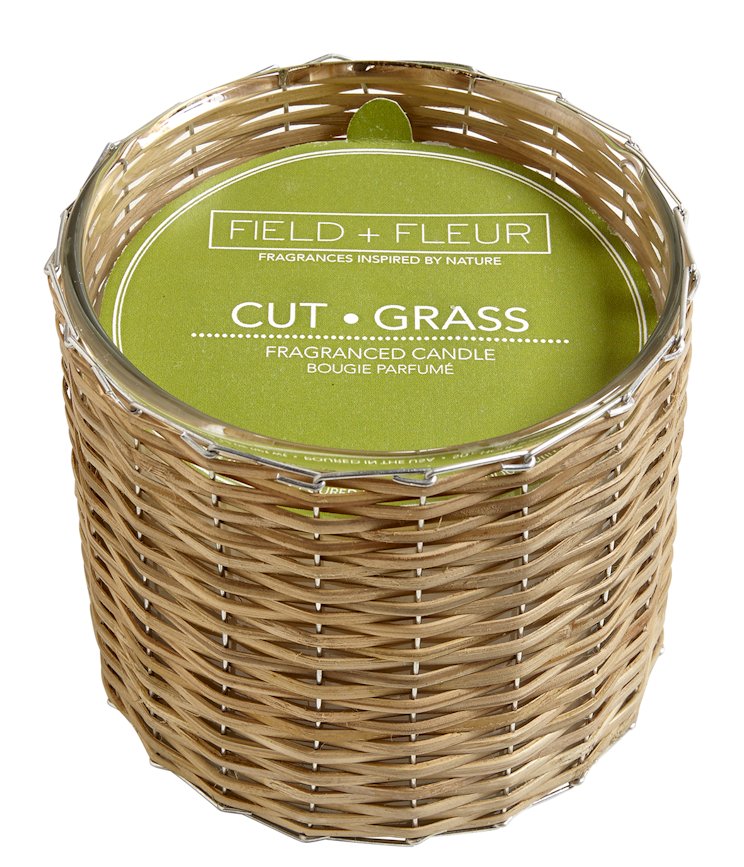 CUT+GRASS Field + Fleur Reed 2-Wick Handwoven 12 oz Scented Jar Candle