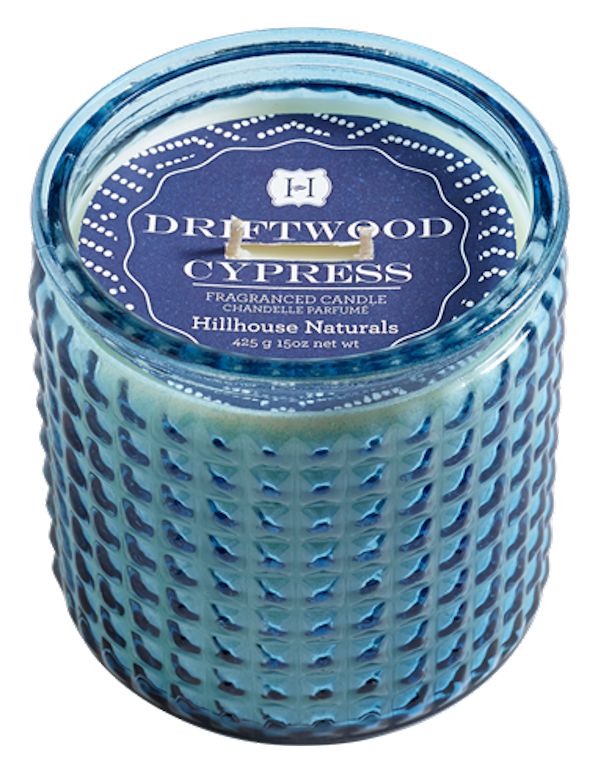 DRIFTWOOD CYPRESS Hillhouse Naturals 15 oz Large Glass 2-Wick Scented Jar Candle