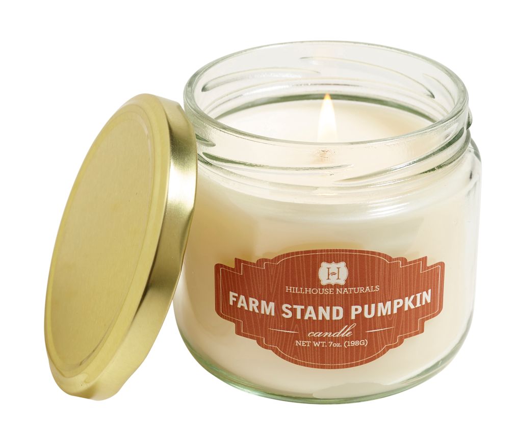 FARM STAND PUMPKIN Hillhouse Naturals 7 oz Scents of the Season Glass Scented Jar Candle