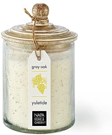YULETIDE Gray Oak Soy Wax Scented Jar Candle by Napa Home