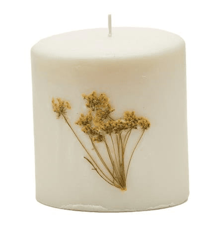 HONEY TOBACCO Rosy Rings 3.5 Inch 80 Hour Pillar Botanical Scented Candle