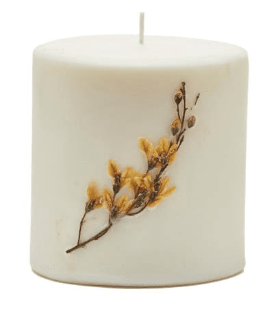 LEMON BLOSSOM & LYCHEE Rosy Rings 3.5 Inch 80 Hour Pillar Botanical Scented Candle