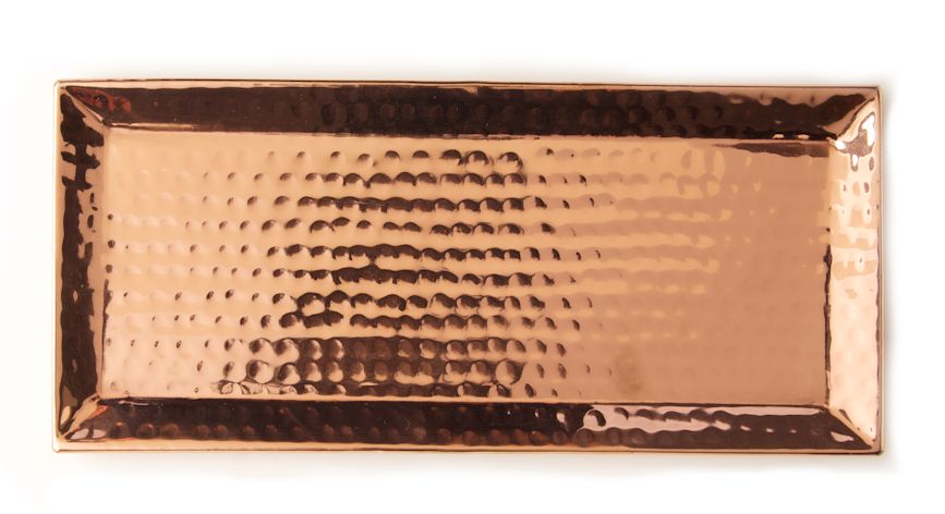 Hammered Rose Gold Tray for Rosy Rings 3-Wick Brick Botanical Scented Candles