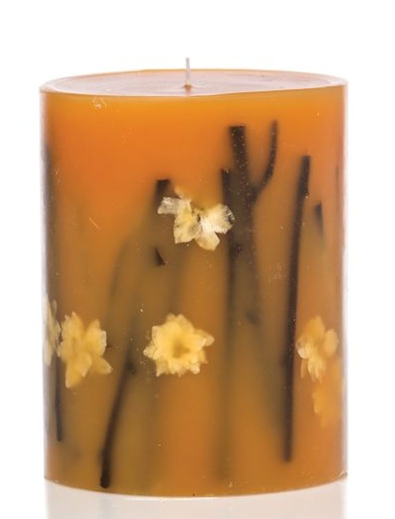 IRIS MOON Rosy Rings Small 5.5 Inch 120 Hour Pillar Botanical Scented Candle