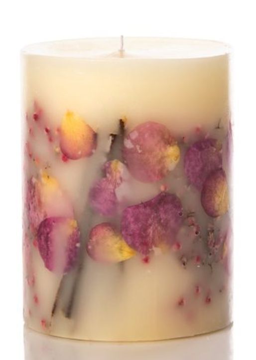 APRICOT ROSE Rosy Rings Medium 6.5 Inch 200 Hour Pillar Botanical Scented Candle