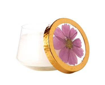 IRIS MOON Rosy Rings Large 90 Hour Floral Pressed Scented Jar Candle