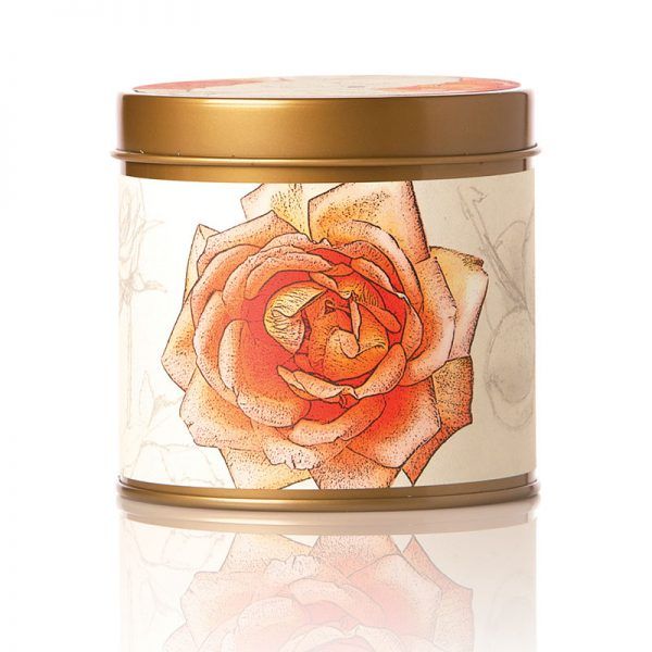 APRICOT ROSE Rosy Rings Botanical 8 oz Signature Tin Jar Candle