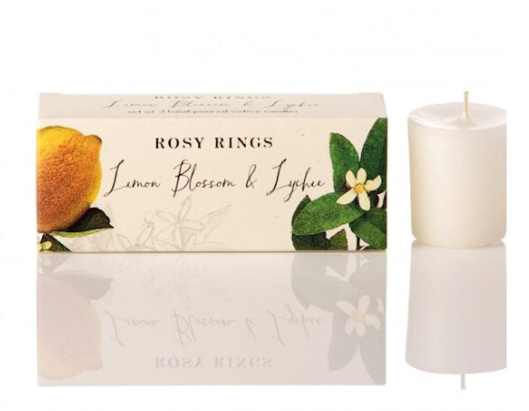 LEMON BLOSSOM & LYCHEE Rosy Rings 3-Piece Scented Votive Candle Gift Set