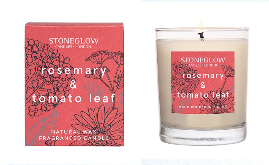 ROSEMARY and TOMATO LEAF Stoneglow Potager Garden Tumbler Scented Jar Candle