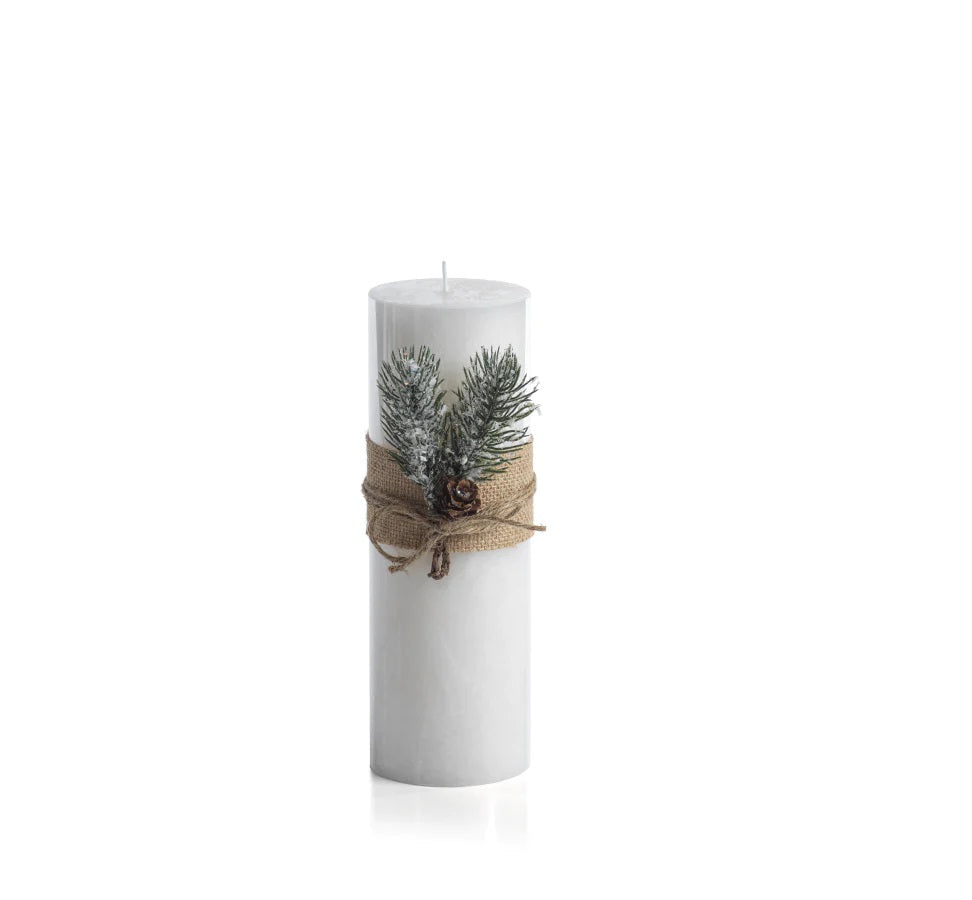 Siberian Fir Fragranced Rustic Pillar Candle 3" Diameter Pillar 9" Height - Set of 4