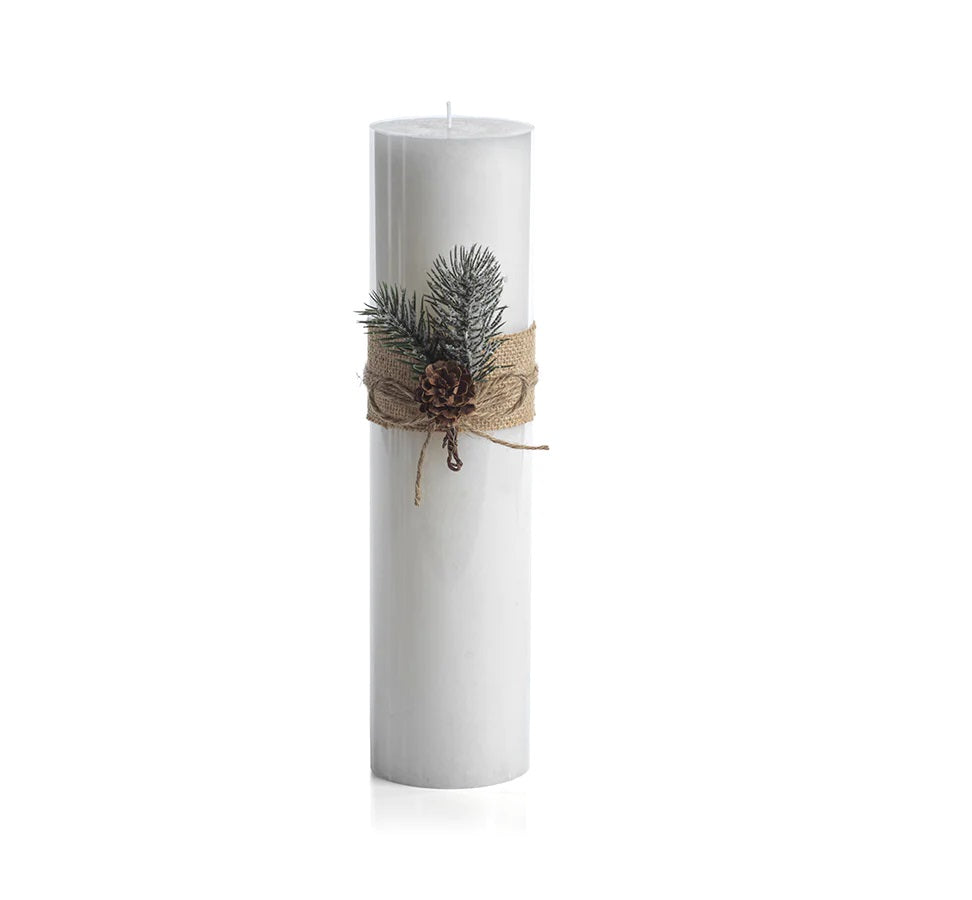Siberian Fir Fragranced Rustic Pillar Candle 3" Diameter Pillar 12" Height - Set of 4