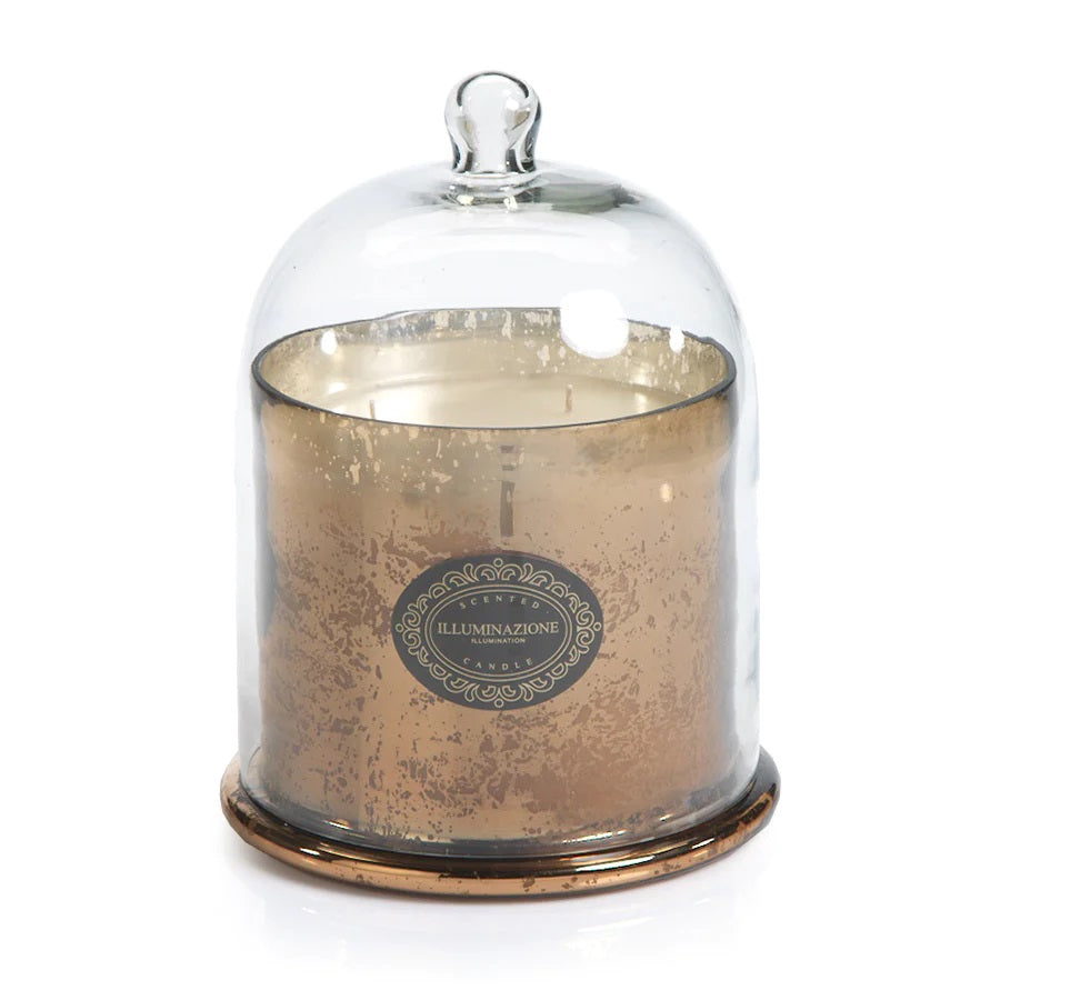Vanilla Orchid - Antique Gold - Mercury Glass Jar with Cloche - Large (1875 Grams)