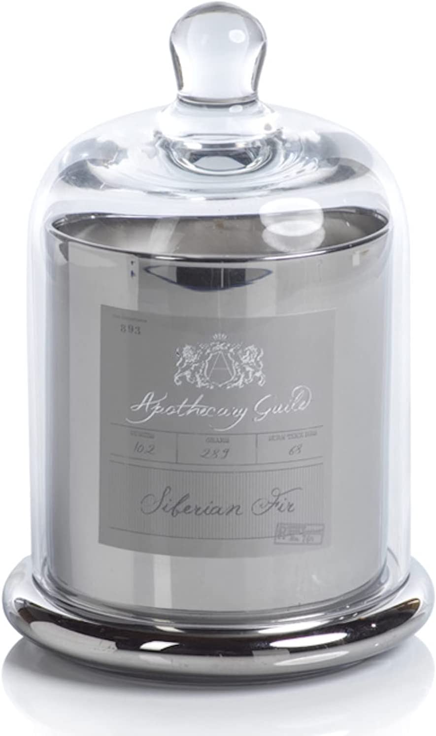 SIBERIAN FIR Zodax Apothecary Guild Silver Scented 10 oz Jar Candle with Dome