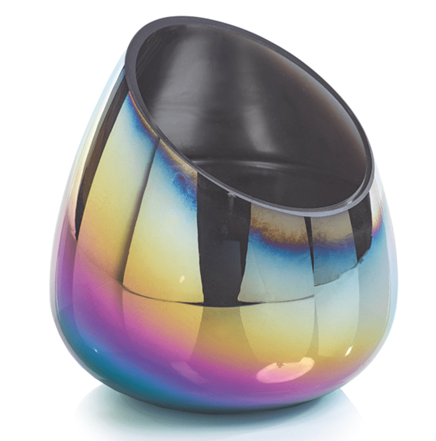 BLACK FIG VETIVER Rainbow Slant Glass Zodax 13 oz Scented Jar Candle